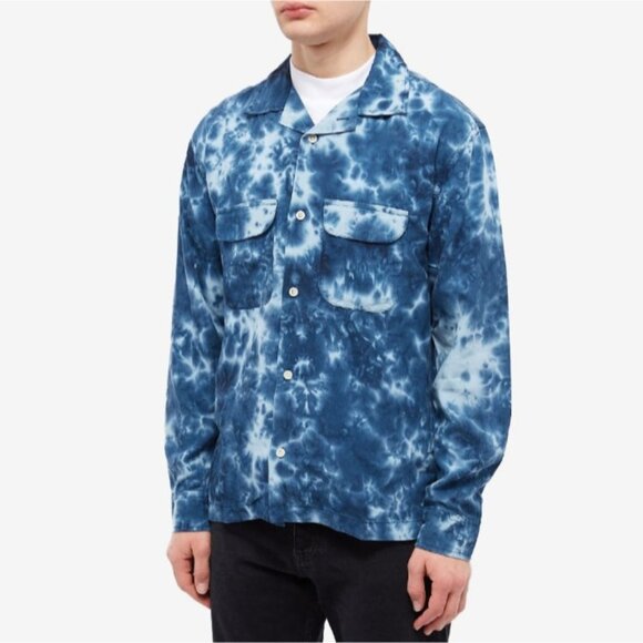 Corridor Other - Corridor Tie Dye Camp Collar Shirt overshirt size M color navy